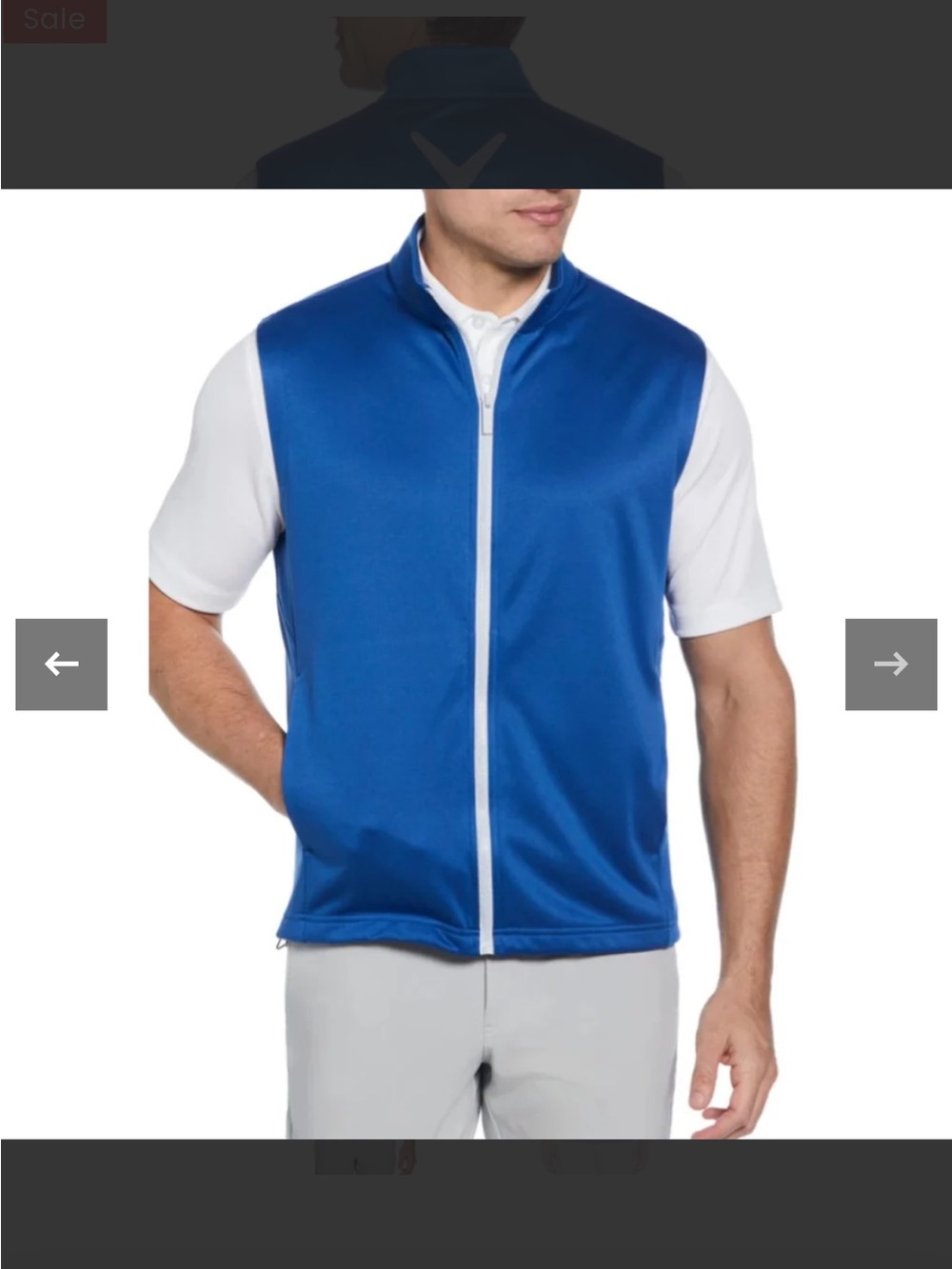 Callaway Men's Royal Blue Full-Zip Golf Vest XXL